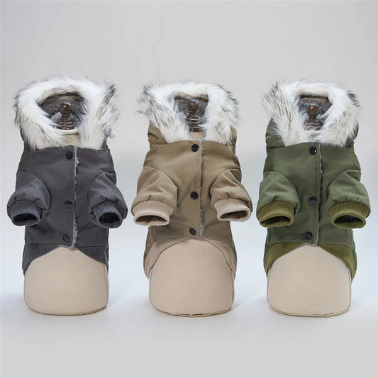 Thick Cotton Pet Winter Jacket – Warm Hoodie Coat for Dogs & Cats