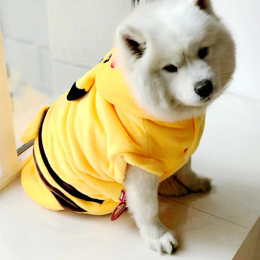 Cute Cartoon Flannel Pet Hoodie โ Warm Winter Coat for Dogs & Cats