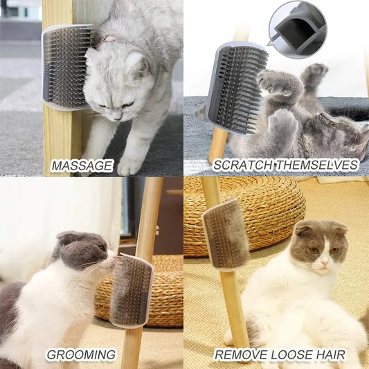 Corner Cat Grooming Brush – Self-Grooming Massage Scratcher