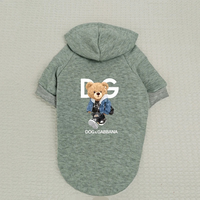 Cartoon Bear Print Pet Sweatshirt β Warm Autumn & Winter Hoodie for Dogs & Cats