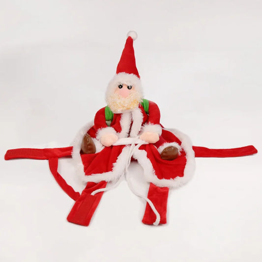 Funny Riding Santa Dog Costume โ Christmas Holiday Outfit