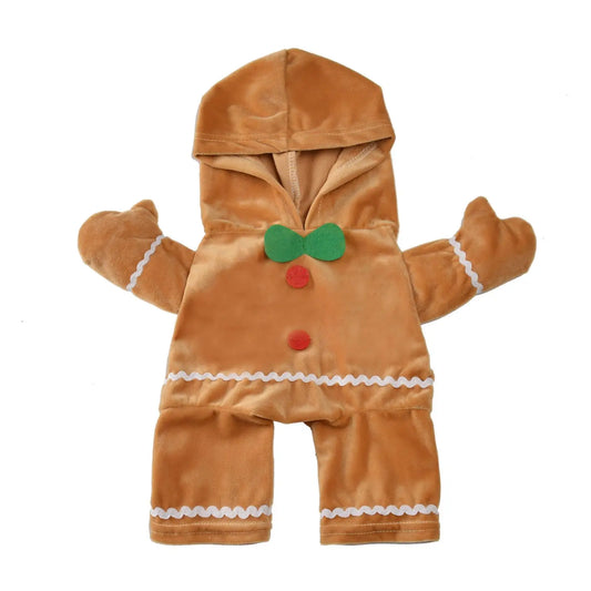Gingerbread Man Pet Costume โ Plush Christmas Outfit for Dogs & Cats