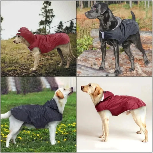 9-Size Reflective Dog Raincoat – Waterproof Hooded Jacket for Small to Large Dogs
