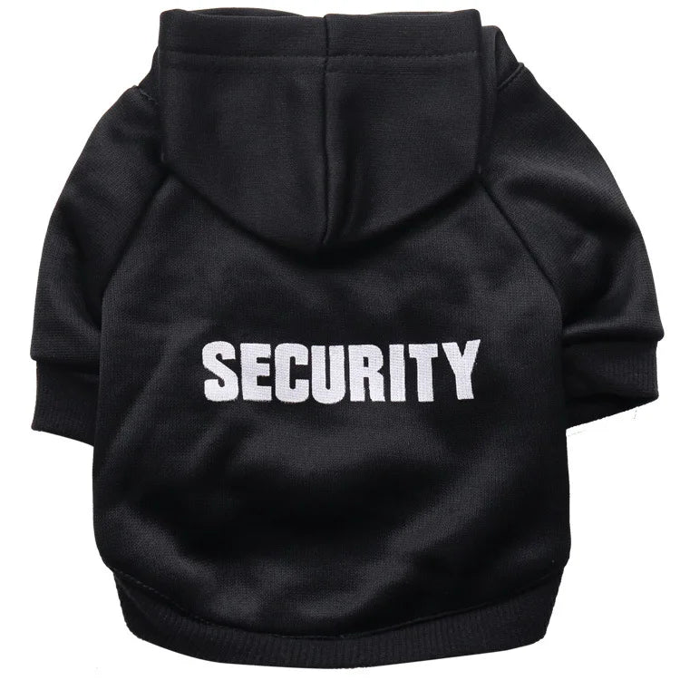 Security Letter Pet Hoodie – Warm Fashion Coat for Dogs & Cats
