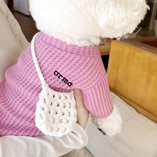 Letter Print Pet Sweatshirt – Soft Autumn Shirt for Dogs & Cats