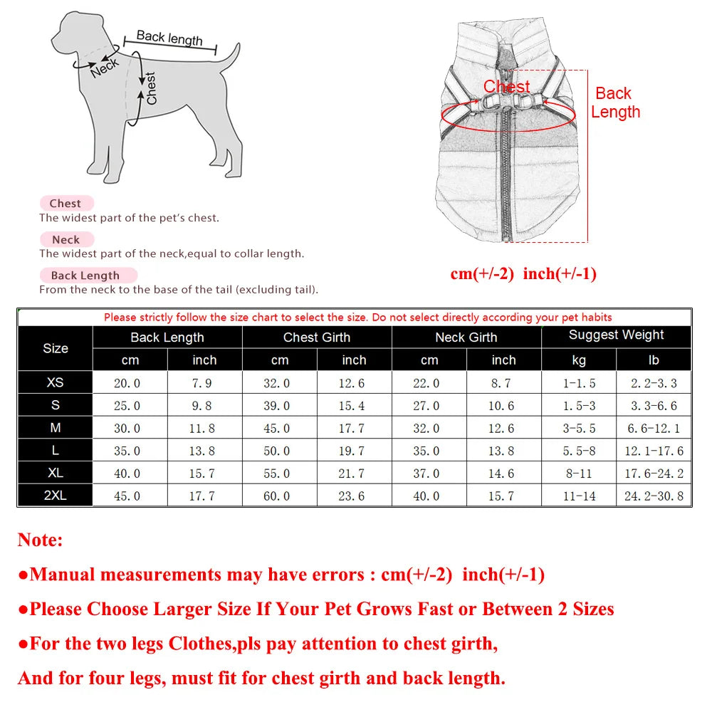 Reflective Padded Pet Winter Coat – Windproof Jacket with Harness for Dogs & Cats