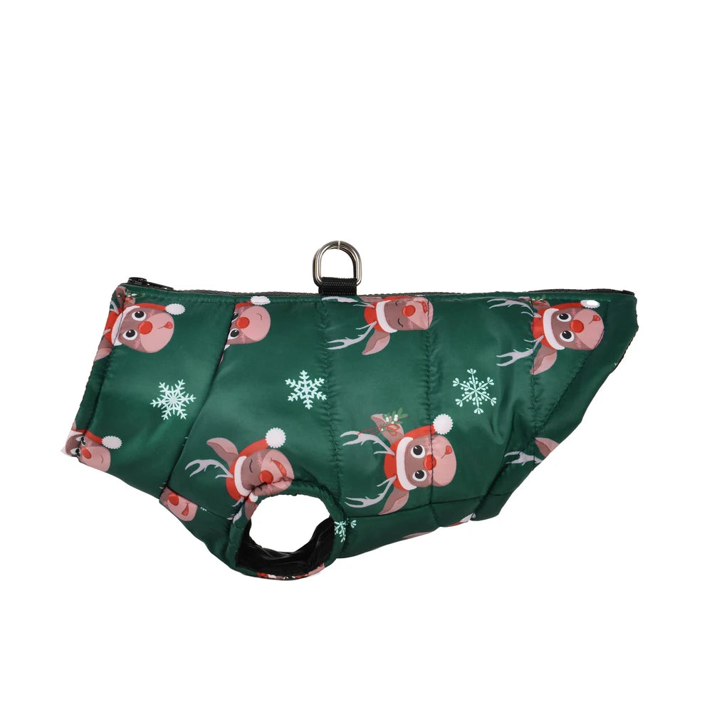 Winter Christmas Pet Jacket β Warm Zipper Coat with D-Ring