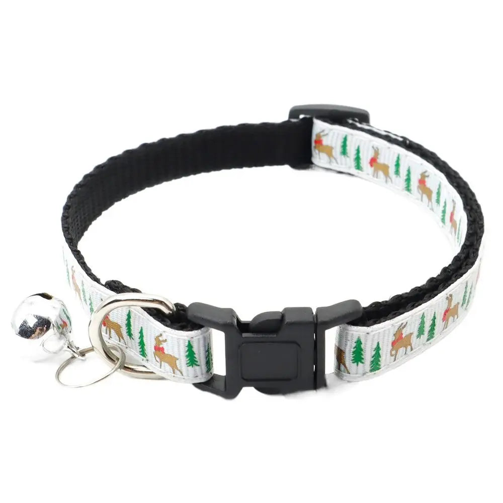 Christmas Cat Collar with Bell β Adjustable Snowflake & Reindeer Pet Collar