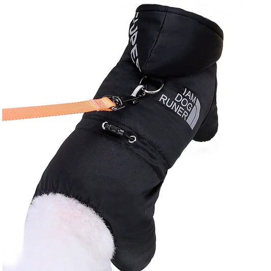 Thickened Waterproof Dog Winter Jumpsuit – Warm Hooded Coat for Small & Medium Dogs