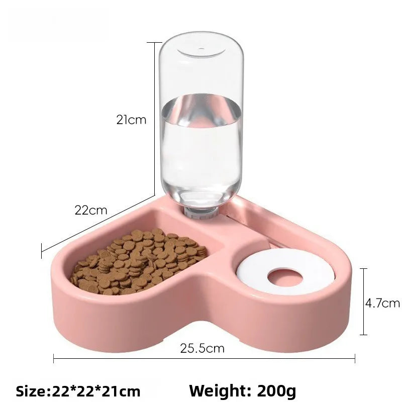 2-in-1 Gravity Pet Feeder & Water Dispenser – Space-Saving Corner Bowl