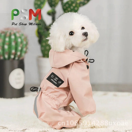 Reflective Softshell Pet Raincoat – Breathable Four-Leg Rain Jacket for Dogs & Cats
