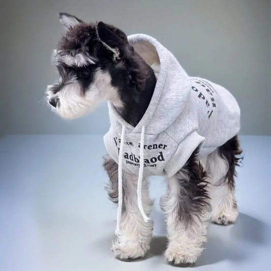 Letter Print Sleeveless Dog Hoodie – Soft Drawstring Pullover for Small Dogs