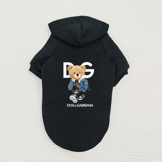 Cartoon Bear Print Pet Sweatshirt – Warm Autumn & Winter Hoodie for Dogs & Cats