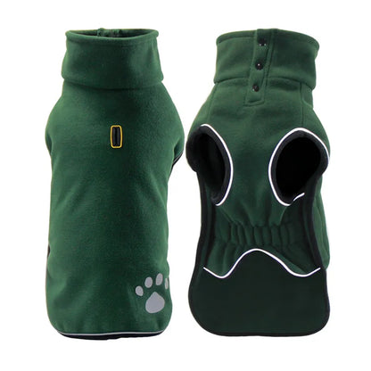 Reflective Fleece Dog Jacket – Warm Windproof Outdoor Pet Coat