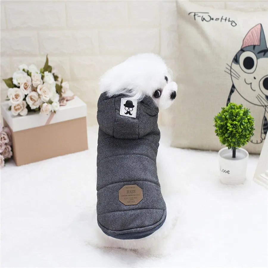 Thick Cotton Pet Winter Jacket – Warm Hoodie Coat for Dogs & Cats