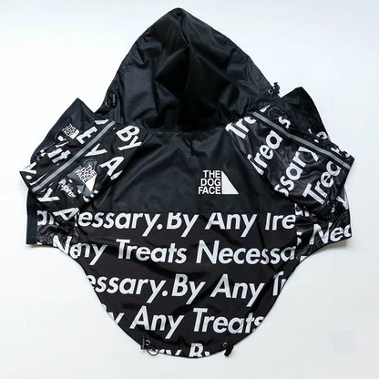 Dog Face Print Waterproof Jacket – Windproof Hooded Raincoat for Small to Large Dogs