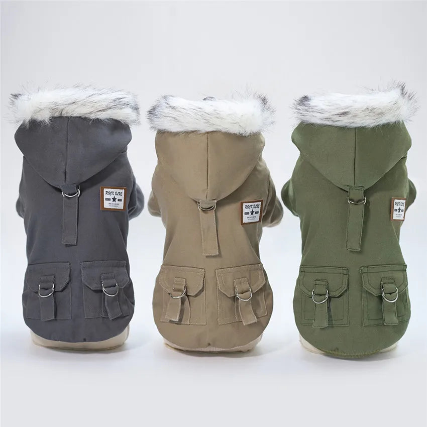 Thick Cotton Pet Winter Jacket – Warm Hoodie Coat for Dogs & Cats
