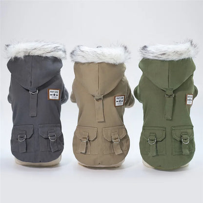 Thick Cotton Pet Winter Jacket – Warm Hoodie Coat for Dogs & Cats