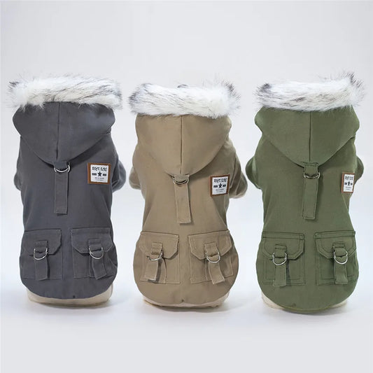 Thick Cotton Pet Winter Jacket – Warm Hoodie Coat for Dogs & Cats
