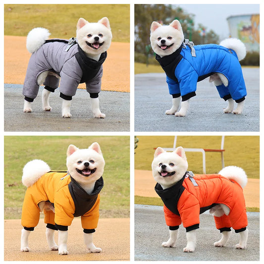 Waterproof Padded Dog Winter Jumpsuit – Warm Fleece Coat with D-Ring