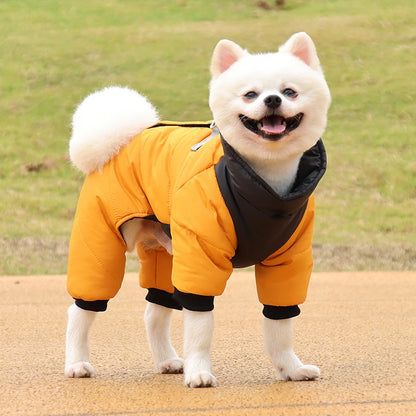 Waterproof Padded Dog Winter Jumpsuit – Warm Fleece Coat with D-Ring
