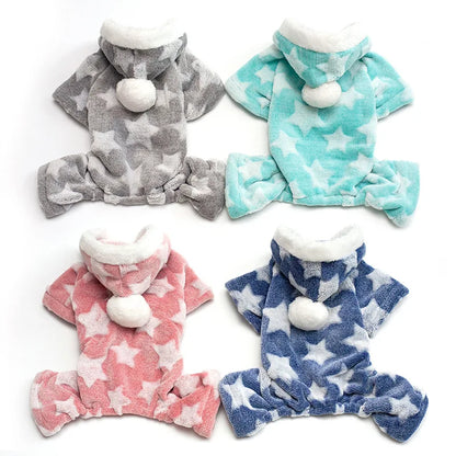 Soft Fleece Pet Pajamas – Warm Jumpsuit for Dogs & Cats