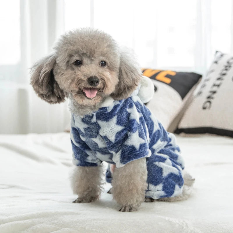 Soft Fleece Pet Pajamas – Warm Jumpsuit for Dogs & Cats