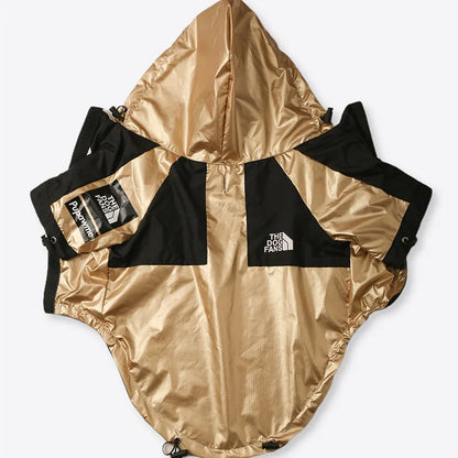 Dog Face Print Waterproof Jacket – Windproof Hooded Raincoat for Small to Large Dogs