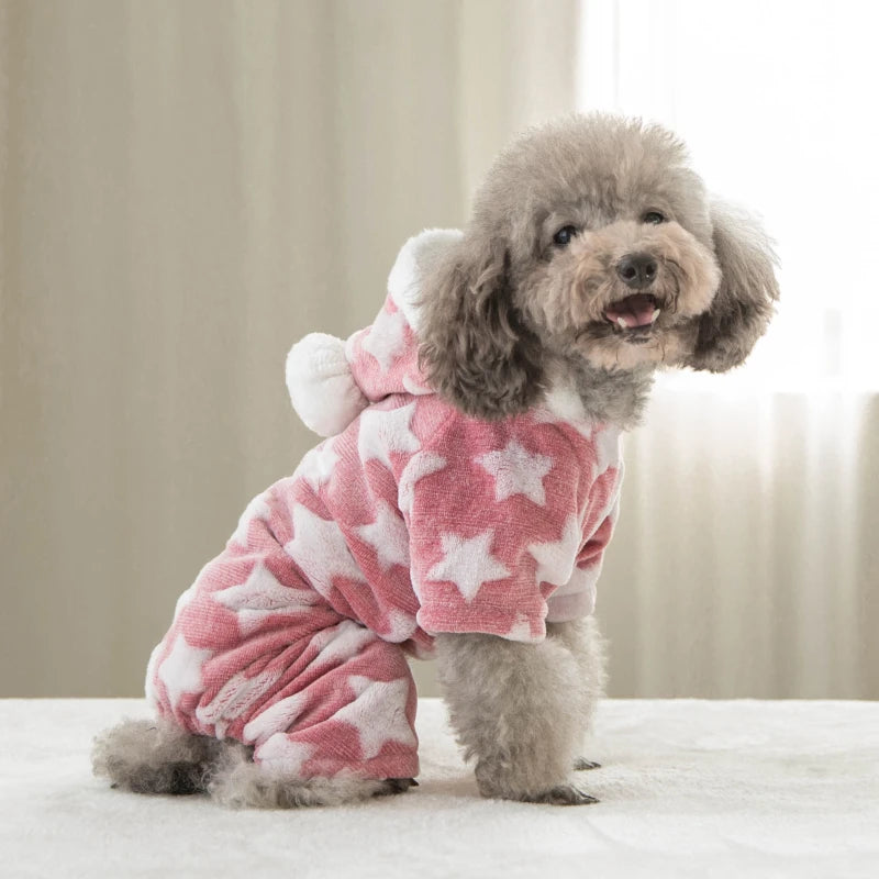 Soft Fleece Pet Pajamas – Warm Jumpsuit for Dogs & Cats
