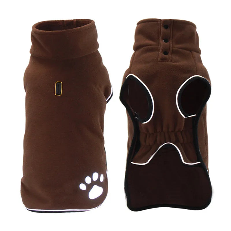 Reflective Fleece Dog Jacket – Warm Windproof Outdoor Pet Coat