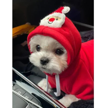 Christmas Reindeer Pet Hoodie – Warm Winter Costume