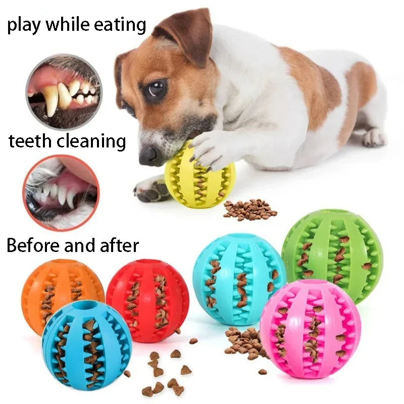 Natural Rubber Treat Ball – Tough Dental Chew Dog Toy