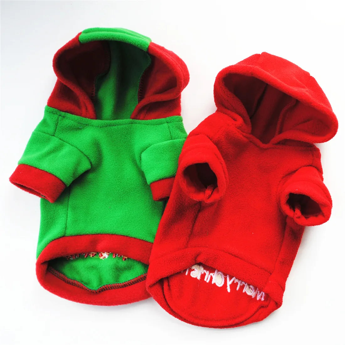 Christmas Fleece Pet Hoodie – Warm Holiday Sweater for Dogs & Cats