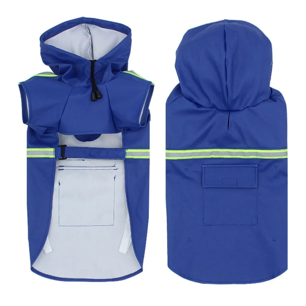 Waterproof Reflective Pet Rain Jacket – Adjustable High-Visibility Raincoat for Dogs & Cats