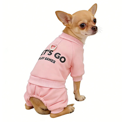 Warm Fleece Pet Jumpsuit – Thickened Winter Hoodie for Dogs & Cats