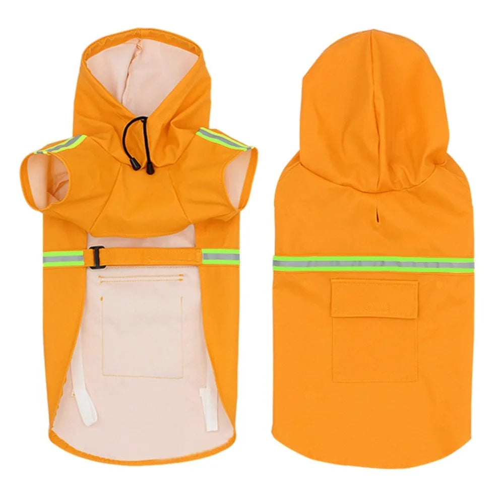 Waterproof Reflective Pet Rain Jacket – Adjustable High-Visibility Raincoat for Dogs & Cats