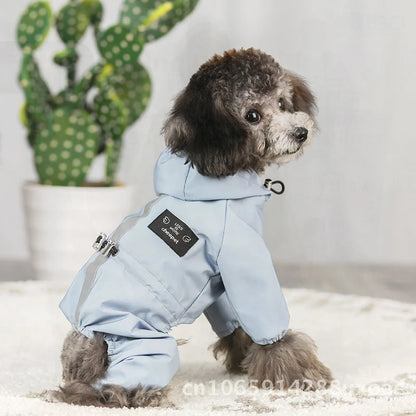 Reflective Softshell Pet Raincoat – Breathable Four-Leg Rain Jacket for Dogs & Cats