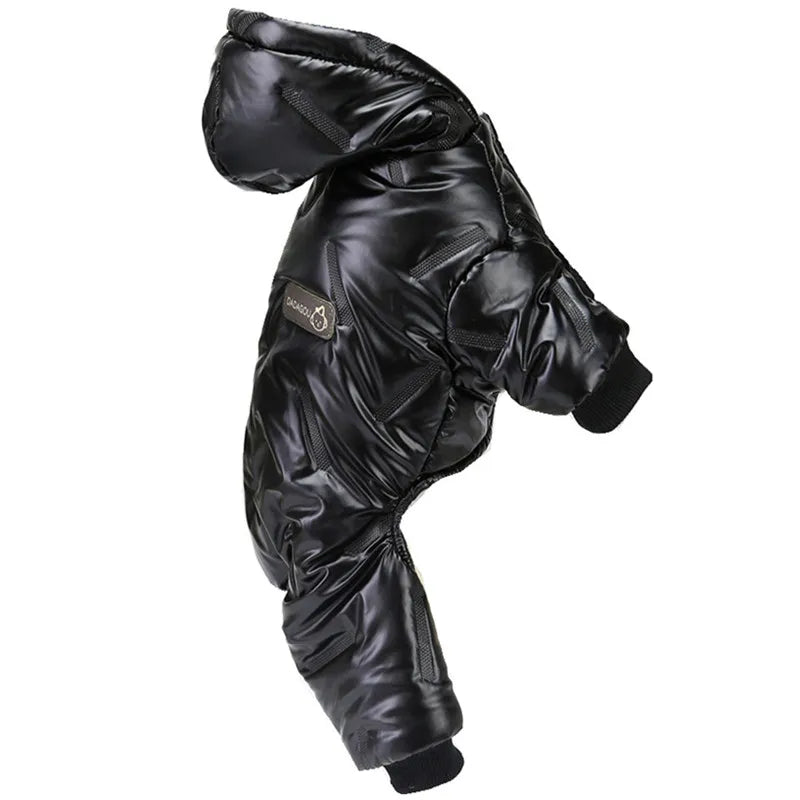 Thickened Waterproof Dog Winter Jumpsuit – Warm Hooded Coat for Small & Medium Dogs