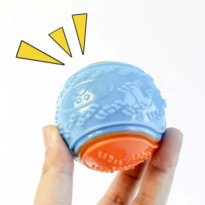 Interactive Squeaky Dog Ball – Dental Chew & Play Toy