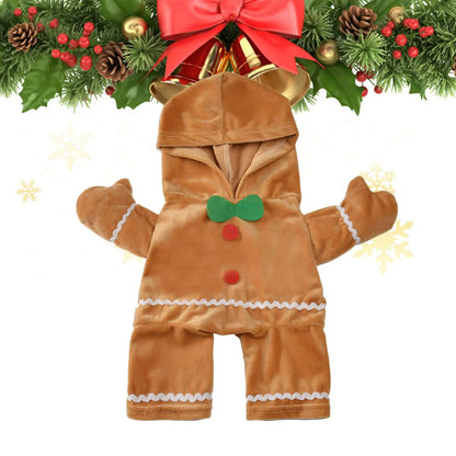 Gingerbread Man Pet Costume – Plush Christmas Outfit for Dogs & Cats