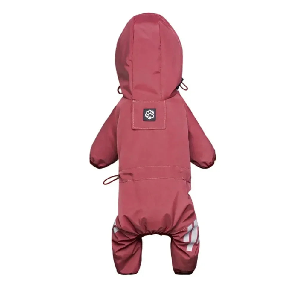 PU Waterproof Pet Raincoat – Reflective Hooded Jacket for Dogs & Cats