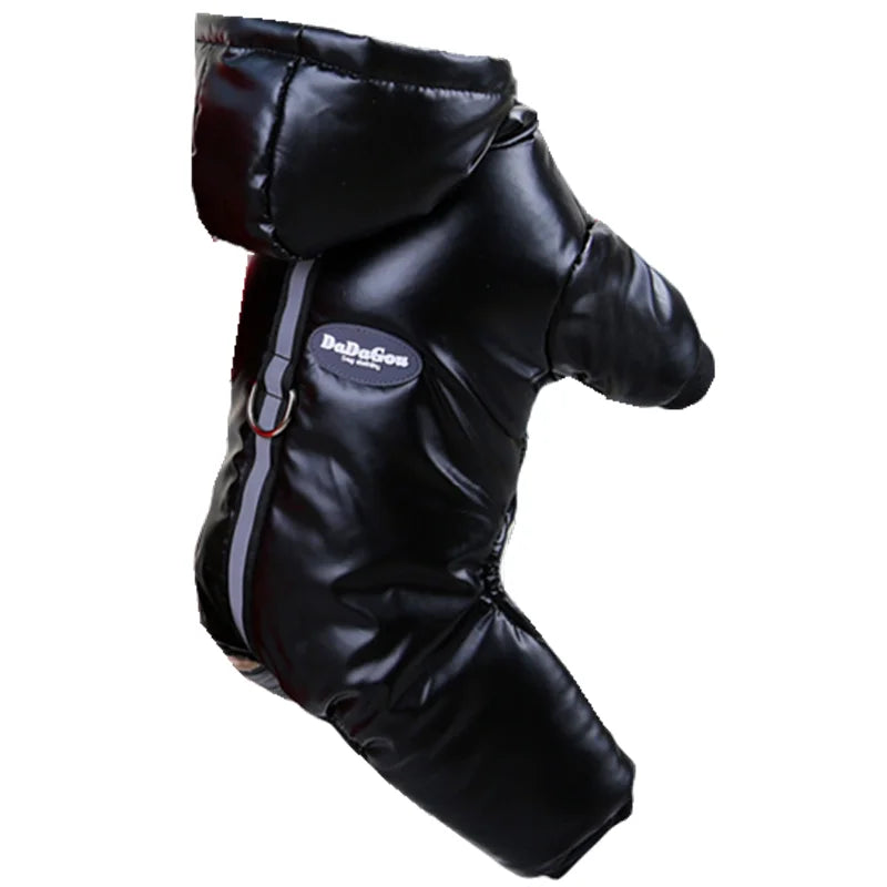 Thickened Waterproof Dog Winter Jumpsuit – Warm Hooded Coat for Small & Medium Dogs
