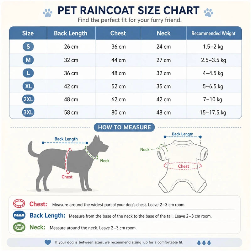 Striped Hooded Dog Rain Cape – Reflective Waterproof Outdoor Raincoat