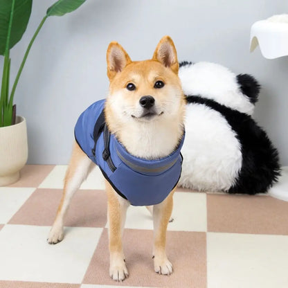 Waterproof Padded Dog Winter Jacket – Reflective Zipper Coat with Built-In Harness
