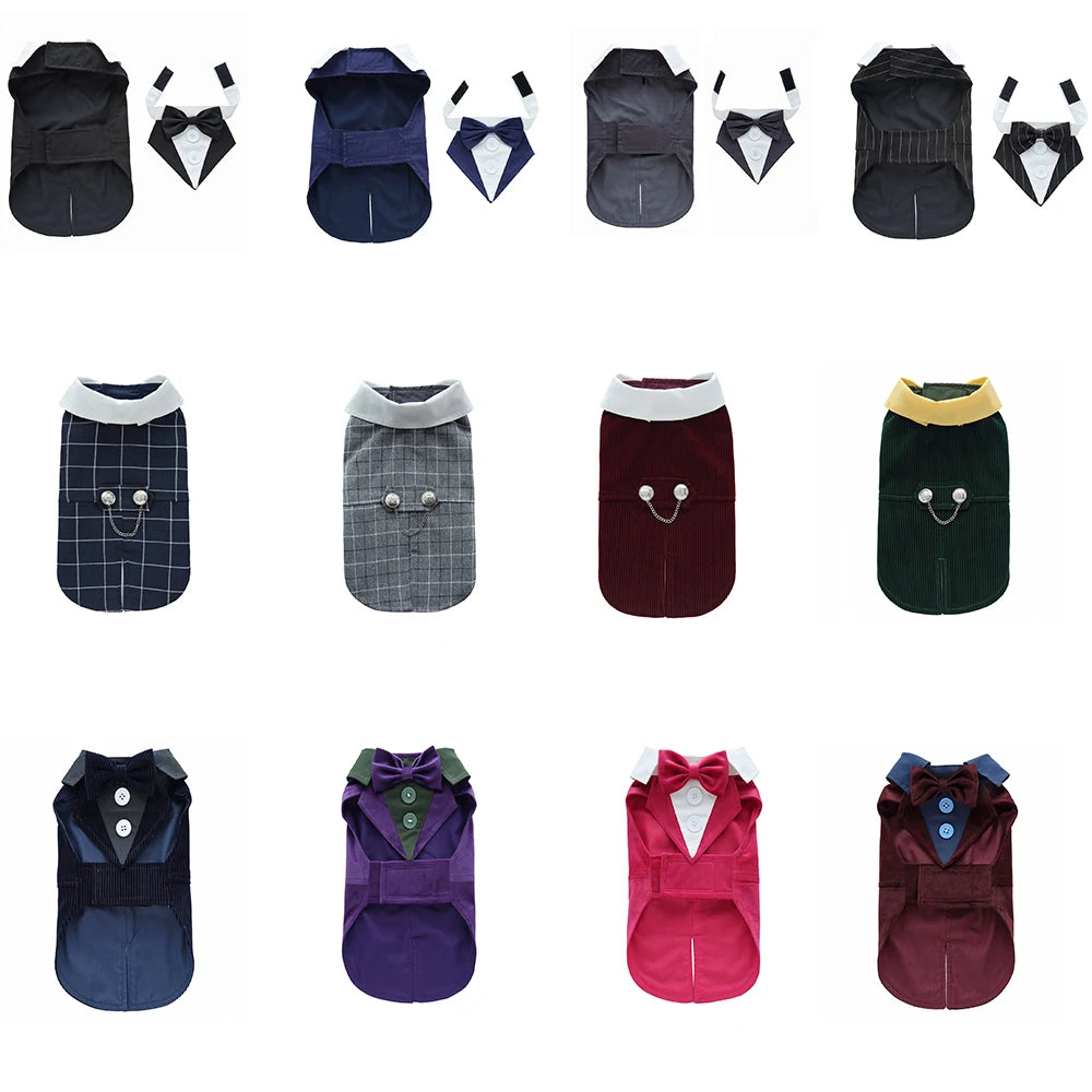 Formal Pet Tuxedo with Bow Tie – Wedding & Party Suit for Dogs & Cats