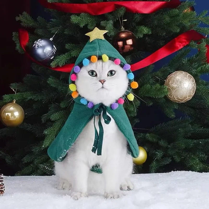 Santa Christmas Pet Cape & Hat – Festive Costume for Dogs & Cats