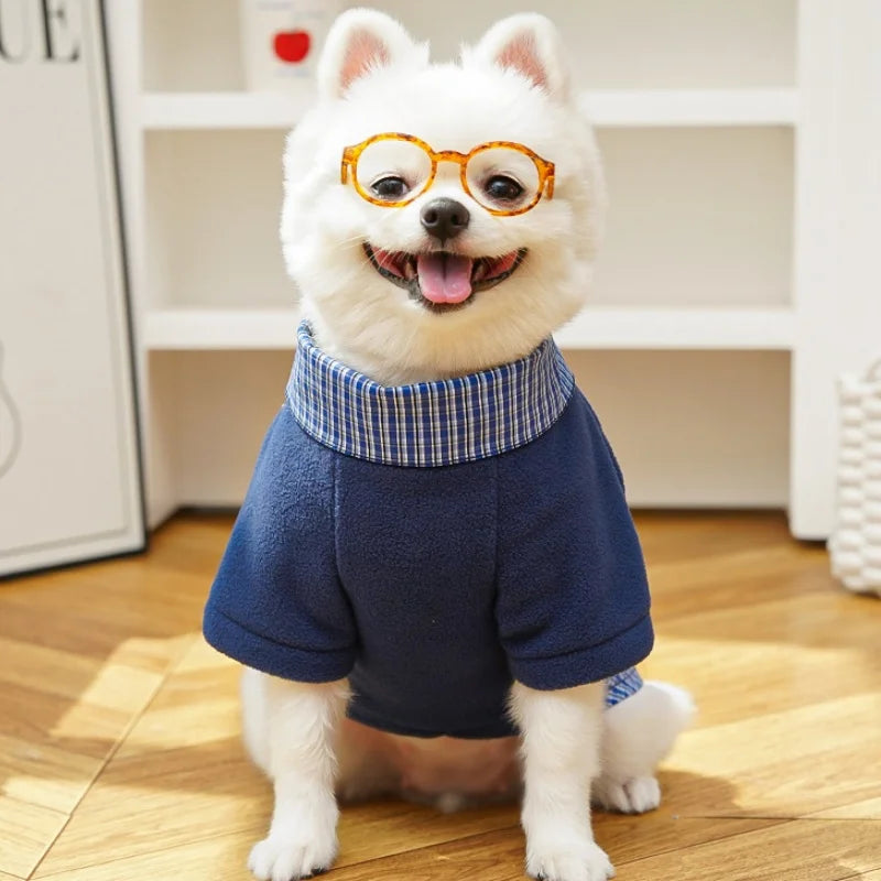 Bear Print Plaid Pet Hoodie – Cozy Autumn Sweatshirt for Dogs & Cats