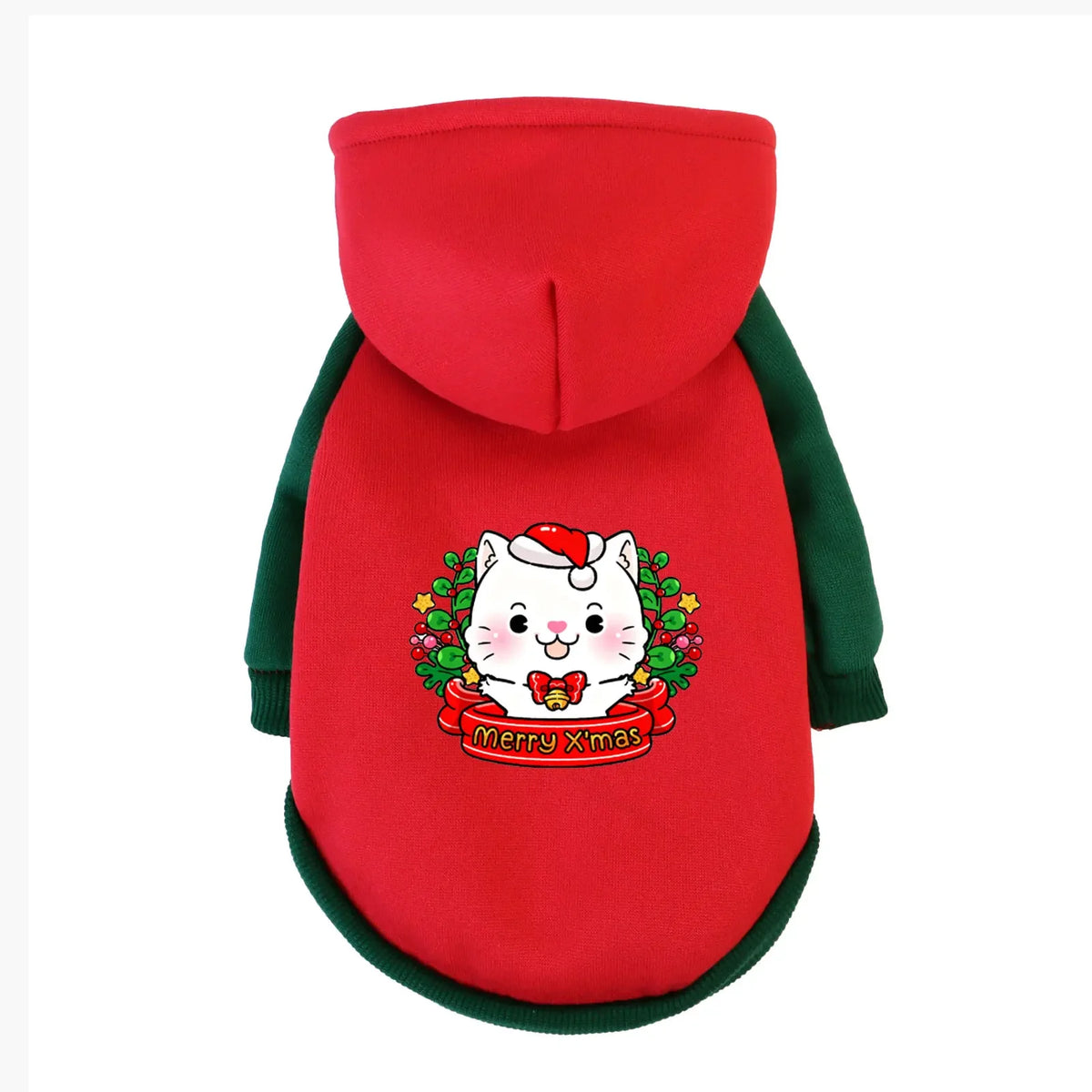 Christmas Cotton Pet Hoodie – Warm Winter Sweatshirt for Dogs & Cats