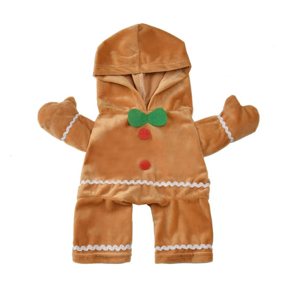 Gingerbread Man Pet Costume – Plush Christmas Outfit for Dogs & Cats