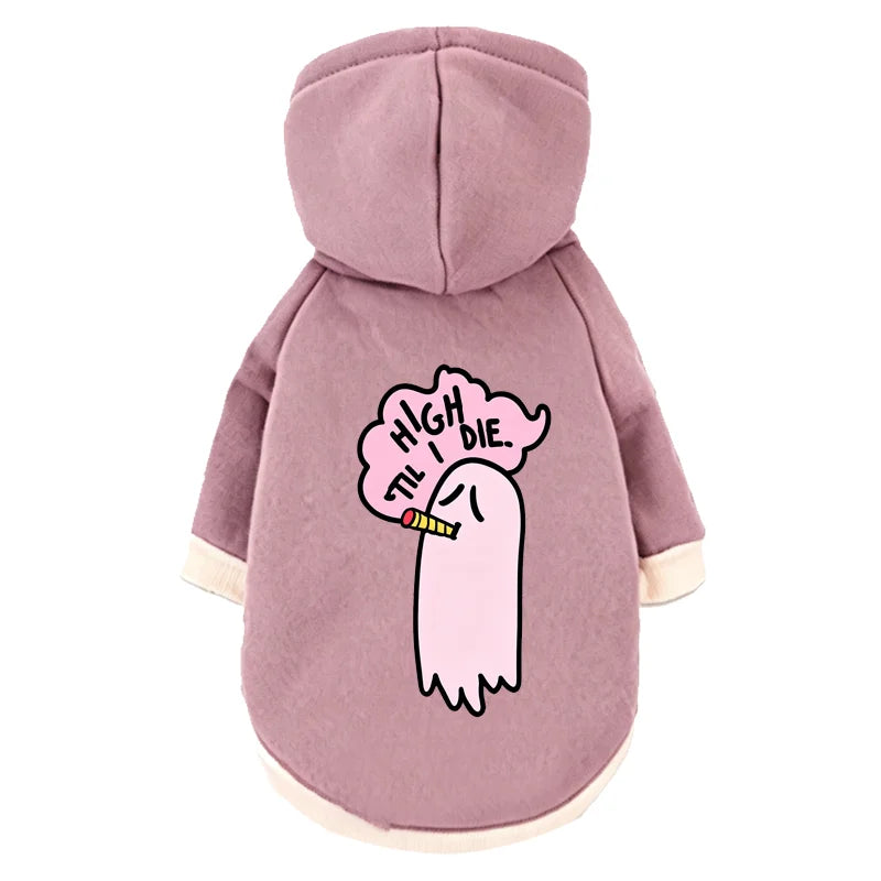 Ghost Print Halloween Pet Hoodie – Warm Fall & Winter Sweatshirt for Dogs & Cats